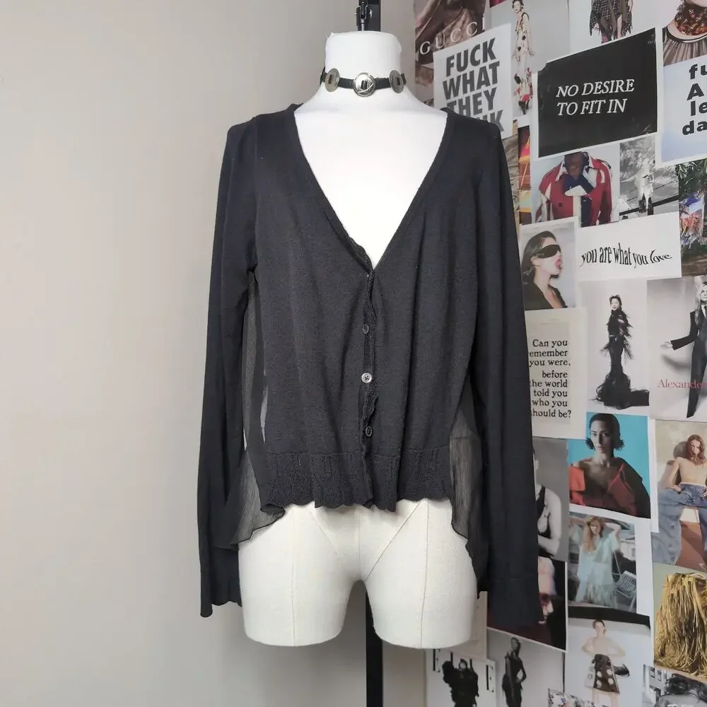 Sheer Panel Cardigan Whimsygoth